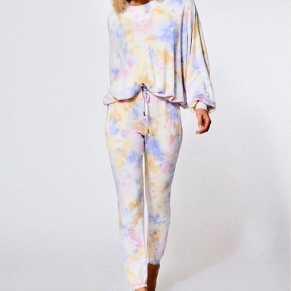 NWT Young Fabulous & Broke pastel tie dye jogger high waist sweatpants, S - Picture 4 of 6